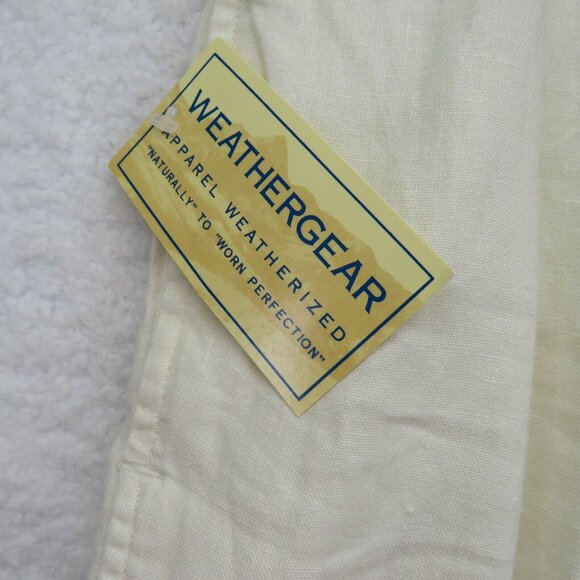 Authentic Sport Shorts Mens Size 36 Off White Linen Pleated Front Vintage New - Picture 2 of 10